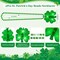 4Pcs Light up Shamrocks Beads Necklaces, St Patrick's Day Necklace Accessories Led Shamrocks Necklaces Metallic Green Bead Clovers Necklaces for Irish St. Patricks Day Party Favor Supplies